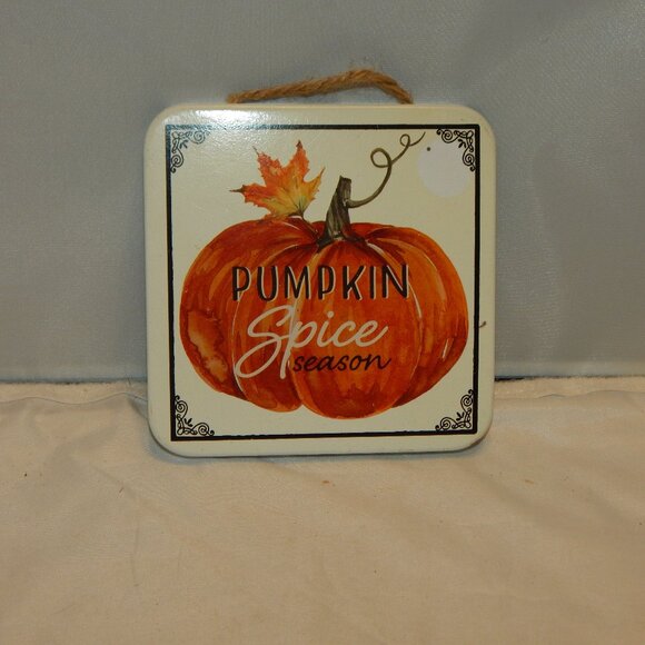 Pumpkin spice season metal sign - Picture 1 of 4